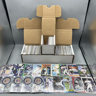 Box of Assorted Los Angeles Dodgers Baseball Cards W/ Many Stars, Rookies, Autos, Relics, Refractors, Parallels, & More
