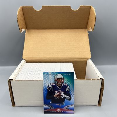 2014 Topps Platinum Football Complete 100 Card Blue Wave Refractor Base Set - No Rookies