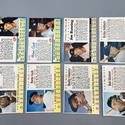 (8) 1960s Post Cereal Baseball Cards W/ Stars & Some Shorter Prints - Varying Conditions
