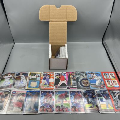 Box of Assorted Cleveland Guardians Baseball Cards W/ Many Stars, Rookies, Autos, Relics, Refractors, Parallels, & More