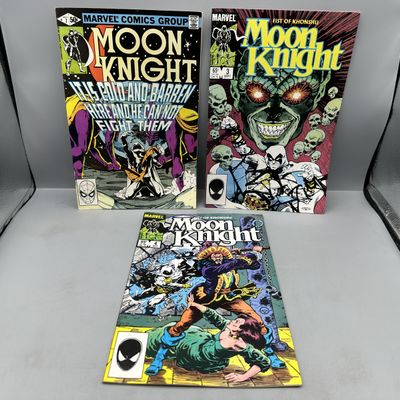 Marvel Comics Moon Knight #7 and Moon Knight: Fist of Khonshu #3 & 4 (1981, 1985) - Bill Sienkiewicz and Denys Cowan art