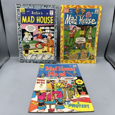 Archie Comics Archie's Mad House #49 (1966), Mad House #64 (1968), and Mad House Ma-ad Jokes #70 (1969)  - Early Sabrina the Teenage...
