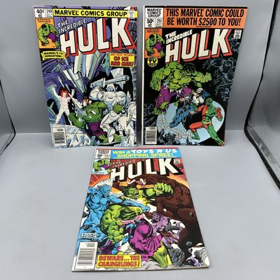 Marvel Comics The Incredible Hulk #249, #251, and #252 (1980) - Return of Jack Frost, Steve Ditko art, 3-D Man appearance
