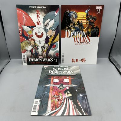 Marvel Comics Demon Wars: The Iron Samurai #1 (2022) - Lot of 3 - Peach Momoko Art and Variants