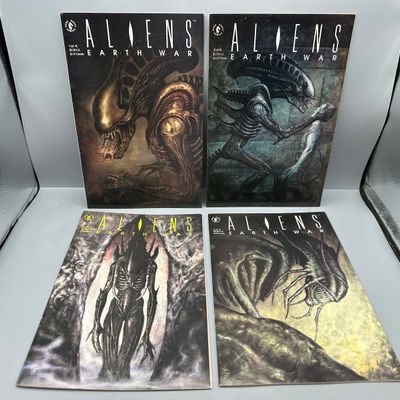 Dark Horse Comics Aliens: Earth War #1-4 (1990) - Complete 4-issue miniseries - John Bolton covers - Sam Kieth interior art