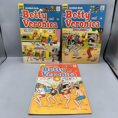 Archie Comics Archie's Girls Betty and Veronica #151, #153, and #154 (1968) - Dan DeCarlo covers