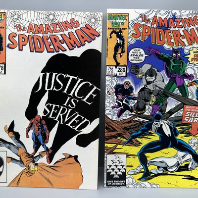 Marvel Comics The Amazing Spider-Man #278 and #280 (1986) - 1st appearance of the Sinister Syndicate - 25th Anniversary covers