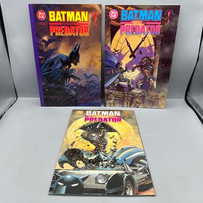 DC Comics / Dark Horse Comics Batman versus Predator #1-3 (1991-1992) - First meeting of Batman and Predator - Dave Gibbons story - Andy...
