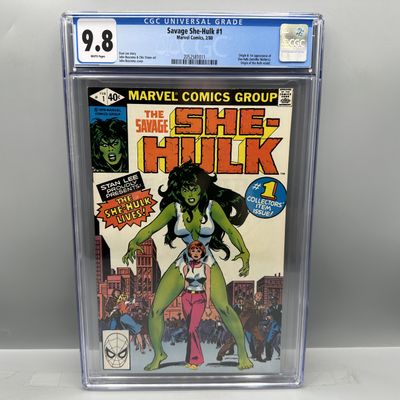 Marvel Comics Savage She-Hulk #1 (1980) CGC 9.8 - 1st Appearance and Origin of She-Hulk - White Pages