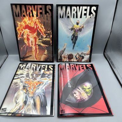 Marvel Comics Marvels #1-4 (1994) - Complete limited series - Alex Ross painted art - Acetate covers