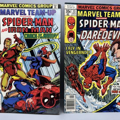 Marvel Comics Marvel Team-Up #72 (1978) and #73 (1978) - John Byrne art - Spider-Man team-ups with Iron Man and Daredevil