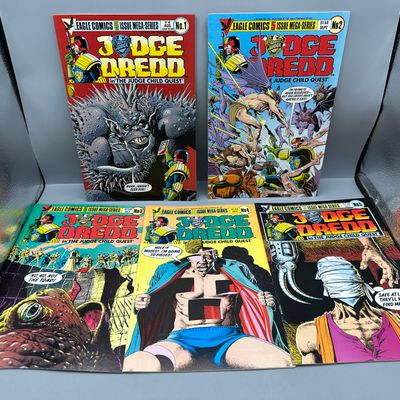 Eagle Comics Judge Dredd #1-5 (1984) - Complete "The Judge Child Quest" mega-series - Brian Bolland covers