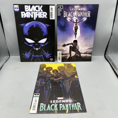 Marvel Comics Black Panther #1 and Black Panther Legends #1-2 (2021) - Skottie Young and Sanford Greene Variant Covers