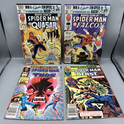 Marvel Comics Marvel Team-Up #113, #114, #115, and #124 (1982) - Featuring Quasar, Falcon, Thor, and Beast - John Romita Jr. and Bob...
