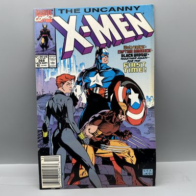 Marvel Comics The Uncanny X-Men #268 (1990) - Iconic Jim Lee cover featuring Captain America and Black Widow