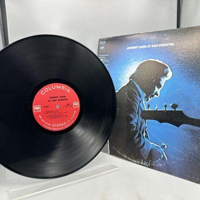 Columbia Records Johnny Cash At San Quentin Vinyl Album LP (1969) CS 9827 - Early 2-Eye Stereo Pressing - Original Promotional Inner Sleeve