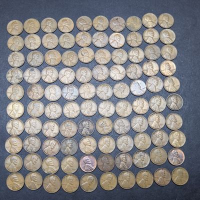 Sale Photo Thumbnail #410: (100) 1930-1940 US Lincoln Wheat Cents - Including 1931-S Key Date