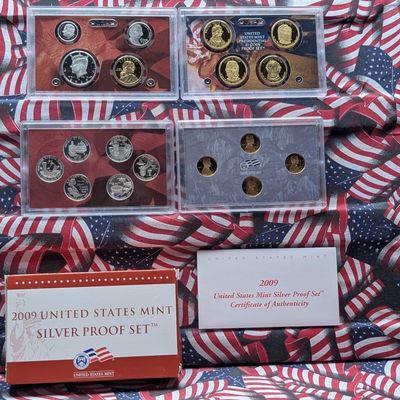 Sale Photo Thumbnail #137: 2009-S US Mint Silver Proof 18-Coin Set with OGP and COA - Contains (8) 90% Silver Coins -Includes the Territorial Quarters, Presidential Dollars, Bicentennial Cents & the Three Sisters Sac. Dollar