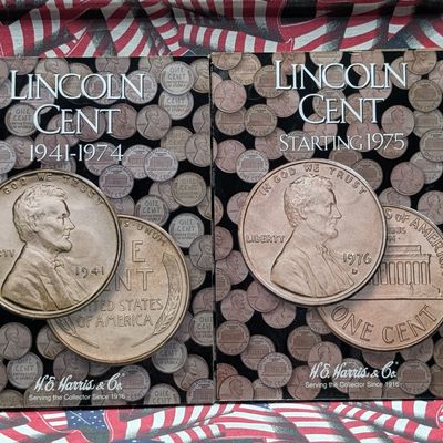 Approximately (130) 1941-2012 US Lincoln Cents in (2) partial HE Harris folders - NO Key dates.