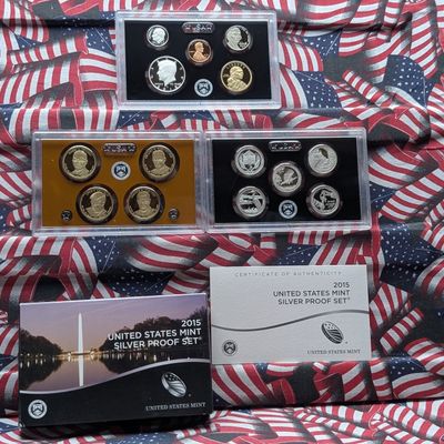 Sale Photo Thumbnail #416: 2015-S US Mint Silver Proof 14-Coin Set - Contains (7) 90% Silver Coins - with OGP and COA