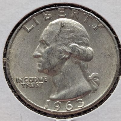 Sale Photo Thumbnail #392: 1963-D US Washington Quarter, 90% Silver