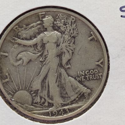 Sale Photo Thumbnail #400: 1943-S US Wartime Walking Liberty Half Dollar, 90% Silver