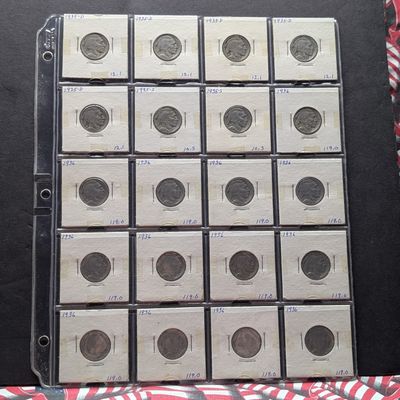 Sale Photo Thumbnail #446: (20) 1935 & 1936 US Indian Head Buffalo Nickels