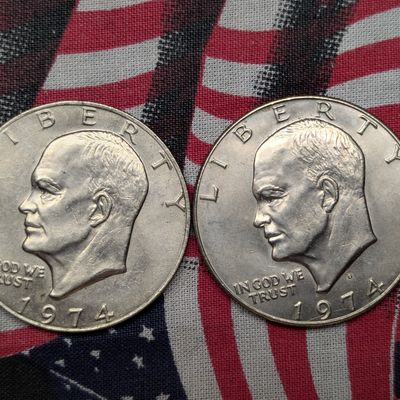 Sale Photo Thumbnail #264: 1974-P & 1974-D Eisenhower Dollars