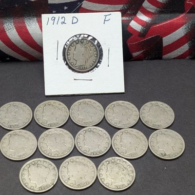 (14) US Liberty Head "V" Nickels - Dated 1900-1912 - Includes 1912-D