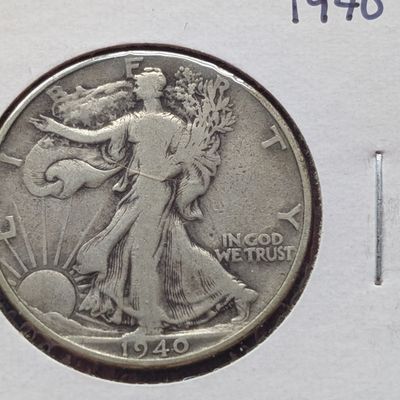 1940-P US Walking Liberty Half Dollar, 90% Silver