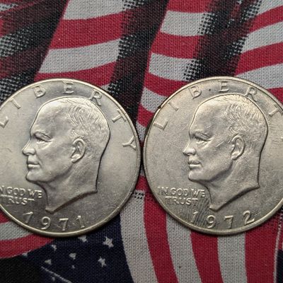 Sale Photo Thumbnail #219: 1971-P and 1972-P Eisenhower Dollars
