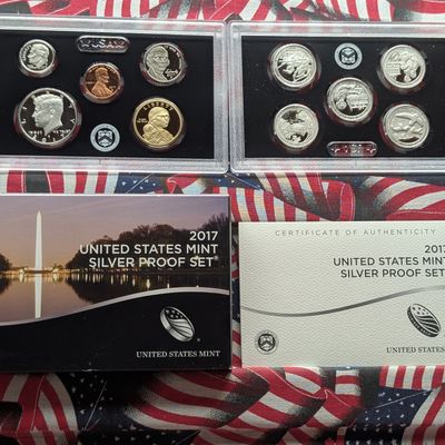 Sale Photo Thumbnail #425: 2017-S US Mint Silver Proof 10-Coin Set with OGP and COA - Contains (7) 90% Silver Coins