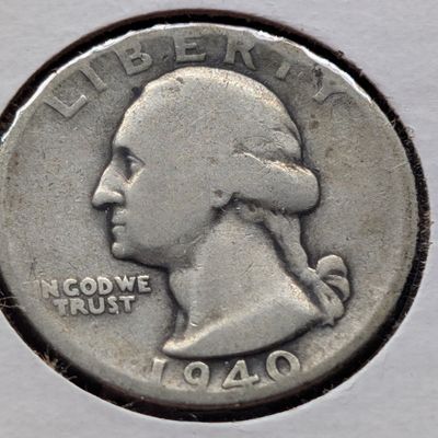1940-D US Washington Quarter, 90% Silver
