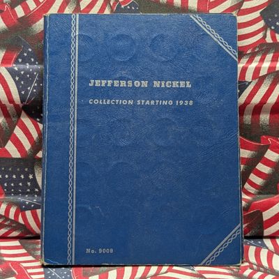 Whitman Jefferson Nickel Folder of (60) Coins Including 1938-1959 Issues - Contains all 11 silver wartime nickels and 1950-D key date