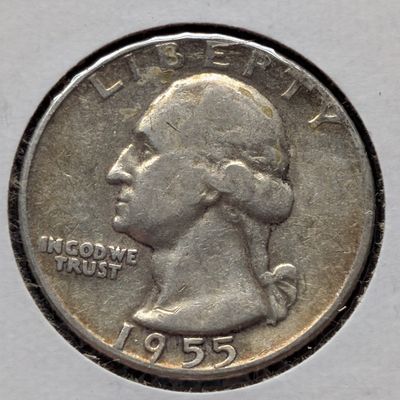 Sale Photo Thumbnail #170: 1955-P US Washington Quarter, 90% Silver