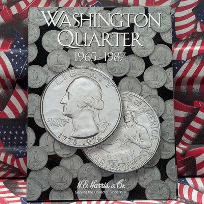 Sale Photo Thumbnail #163: (47) Clad Washington Quarter in Partial H.E. Harris Folder #2690 - Missing 1969-D