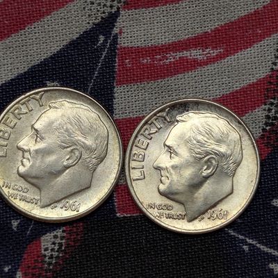 Sale Photo Thumbnail #214: 1961 P & D U.S. Roosevelt Dimes, 90% Silver