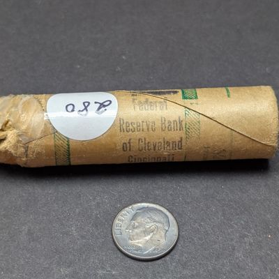 Sale Photo Thumbnail #266: (50) 1954-P Roosevelt Dimes In Original Bank-Wrapped Roll from Federal Reserve Bank of Cleveland - All 90% Silver