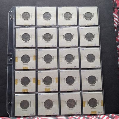 Sale Photo Thumbnail #356: (20) 1920-1923 US Indian Head Buffalo Nickels - Including 1920-S and 1921
