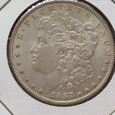 Sale Photo Thumbnail #201: 1887 Morgan Silver Dollar, .900 Fine Silver, 26.73g