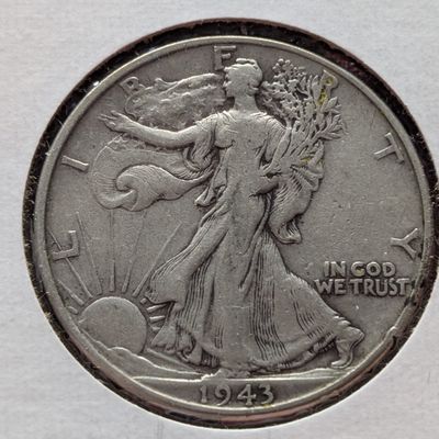 1943-P Walking Liberty Wartime Half Dollar, 90% Silver