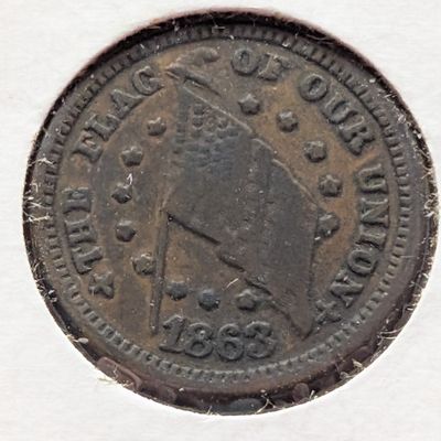 Sale Photo Thumbnail #431: 1863 US Patriotic Civil War Dix Token