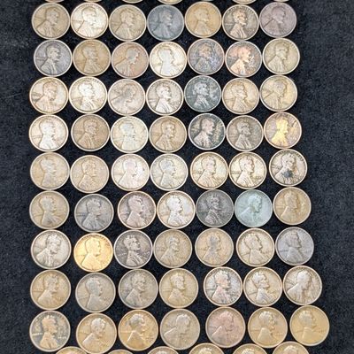 (76) US Early 1900 Teens Dates P, D & S Lincoln Wheat Cents