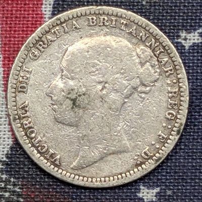Sale Photo Thumbnail #153: 1880 United Kingdom Sixpence, .925 Silver, 3.01 g.