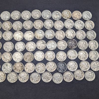 Sale Photo Thumbnail #122: (69) Assorted US Indian Head Buffalo Nickels - Mixed Dates and Mint Marks