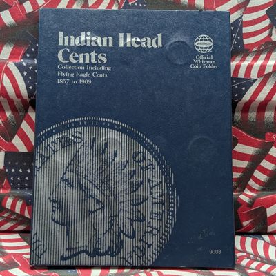 (22) US Indian Head Cents in Partial Whitman Folder #9003 - NO Key dates!