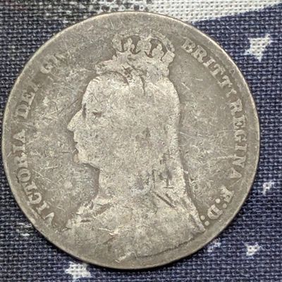 Sale Photo Thumbnail #216: 1891 United Kingdom One Shilling, .925 Silver