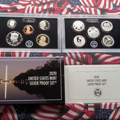 Sale Photo Thumbnail #443: 2020-S US Mint Silver Proof 10-Coin Set, (7) .999 Fine Silver Coins in OGP with COA