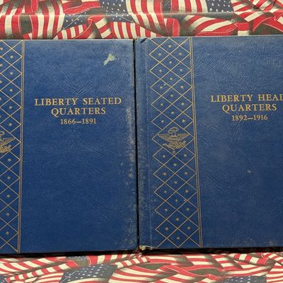 (2) *EMPTY* Whitman Bookshelf Albums #9440 and #9416 for US Quarters - No coins