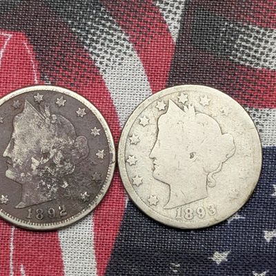 Sale Photo Thumbnail #305: 1892 and 1893 Liberty Head "V" Nickels